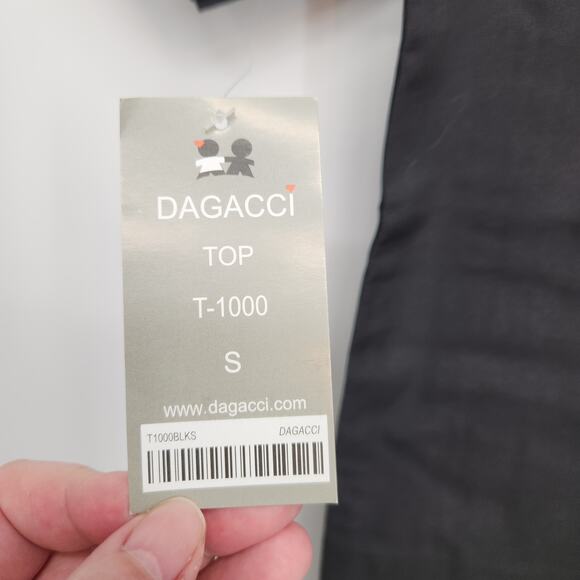 NWT Dagacci Black Medical Dental Short Sleeve Scrub Top Women's S - Picture 4 of 8